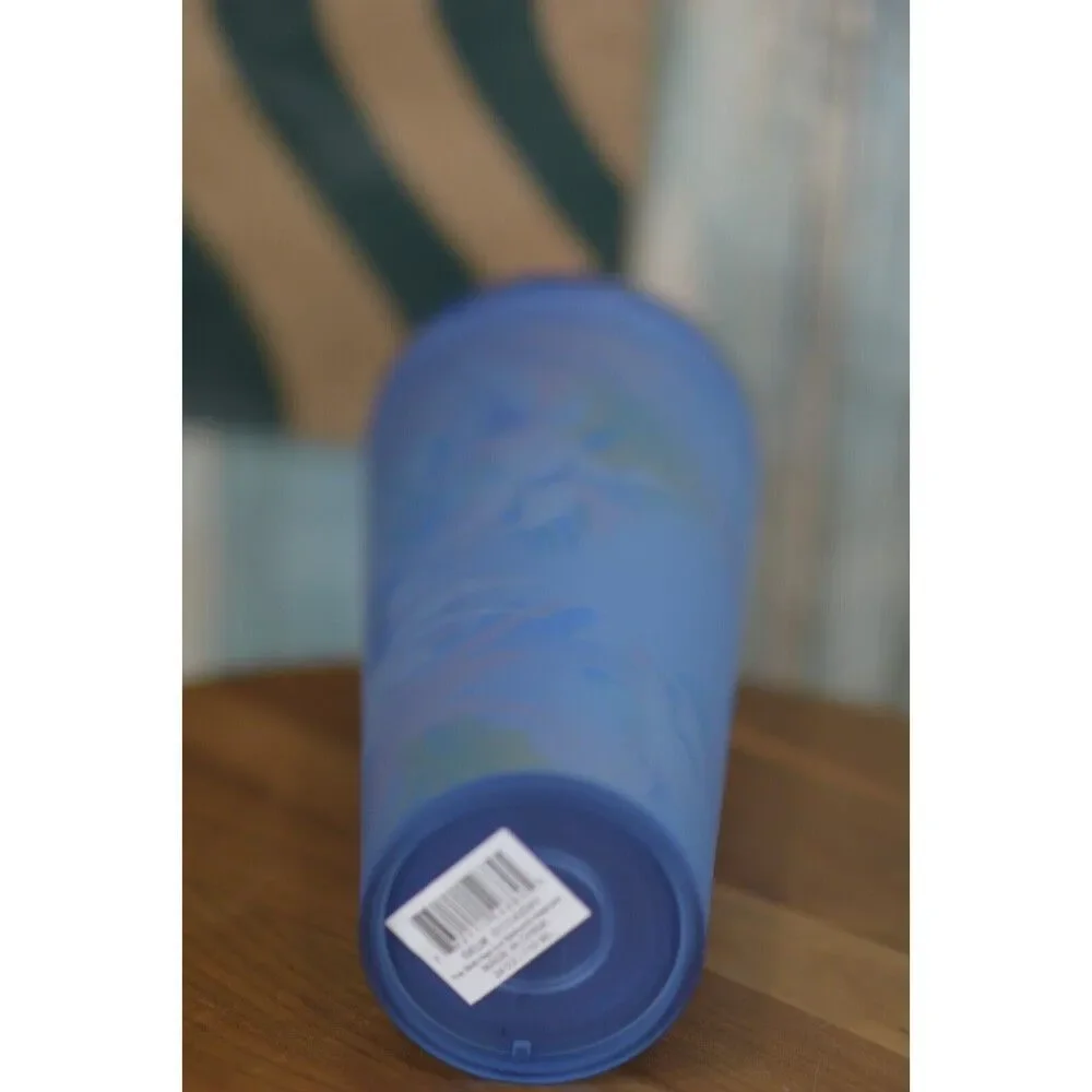 Starbucks Blue Floral Soft Touch Cold Cup Venti 24oz